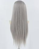 Long Straight Grey Synthetic Lace Front Wig WW826