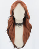 Dark Orange Ombre Black Synthetic Wig HW486