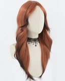 Dark Orange Ombre Black Synthetic Wig HW486