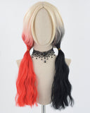 Red Black Harley Quinn Synthetic Wig HW532