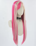 Hot Pink Blonde Synthetic Lace Front Wig WW777