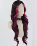 Purple Pink Black Synthetic Wig HW555