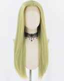 Light Green Long Straight Synthetic Lace Front Wig WW733