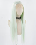 Light Green Long Straight Synthetic Lace Front Wig WW781