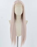 Ash Pink Long Straight Synthetic Lace Front Wig WW814