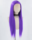 Long Straight Light Purple Synthetic Lace Front Wig WW792