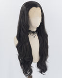 Natural Black Long Wavy Synthetic Lace Front Wig WW734