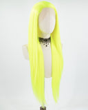 Neon Green Long Straight Synthetic Lace Front Wig WW704