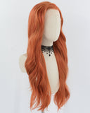 Coper Red Wavy Synthetic Lace Front Wig WW738