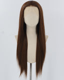 Brown Long Straight Synthetic Lace Front Wig WW825