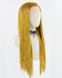 Yellow Tinsel Straight Lace Front Wig WW714