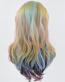 Mixed Colorful Wavy Synthetic Lace Front Wig WW782