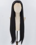 30Inch Long Natural Black Synthetic Lace Front Wig WW817