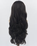 Natural Black Long Wavy Synthetic Lace Front Wig WW734