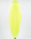 Neon Green Long Straight Synthetic Lace Front Wig WW704