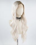 Ombre White Blonde Long Synthetic Lace Front Wig WT259