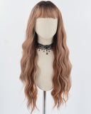 Ombre Brown Long Curly Synthetic Wig HW504