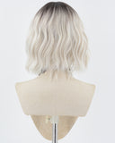 Ombre White Grey Short Wavy Synthetic Wig HW503