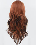 Dark Orange Ombre Black Synthetic Wig HW486