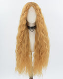 Long Brown Orange Curly Synthetic Lace Front Wig WW764