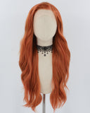 Coper Red Wavy Synthetic Lace Front Wig WW747