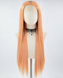 Orange Long Straight Synthetic Lace Front Wig WW017