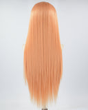 Orange Long Straight Synthetic Lace Front Wig WW017