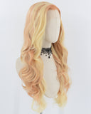 Orenge Yellow Long Wavy Synthetic Lace Front Wig WW737