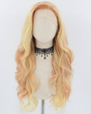 Orenge Yellow Long Wavy Synthetic Lace Front Wig WW737