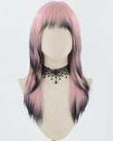 Pink Ombre Black Synthetic Wig HW426