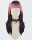 Black Ombre Pink Synthetic Wig HW506