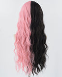 Pink Black Curly Synthetic Wig HW563