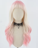 Pink Ombre Blonde Synthetic Wig HW505