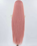 30Inch Long Pink Synthetic Lace Front Wig WW838