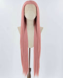 30Inch Long Pink Synthetic Lace Front Wig WW838