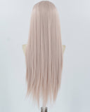 Ash Pink Long Straight Synthetic Lace Front Wig WW814