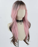 Black Ombre Pink Long Synthetic Wig HW491