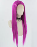 Hot Pink Purple Long Straight Synthetic Lace Front Wig WW794