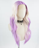 Purple Ombre Blonde Long Synthetic Lace Wig WT258