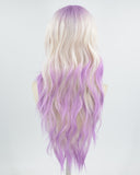 Purple Ombre Blonde Long Synthetic Lace Wig WT258