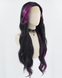 Purple Black Wavy Synthetic Lace Front Wig WT260