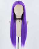 Long Straight Light Purple Synthetic Lace Front Wig WW792