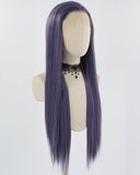 Long Straight Purple Synthetic Lace Front Wig WW771