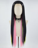 Black Rainbow Synthetic Lace Front Wig WT249