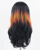 Black Ombre Rainbow Synthetic Lace Front Wig WW712