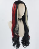 Black Blonde Red Synthetic Lace Front Wig WW789