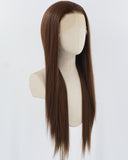 Brown Long Straight Synthetic Lace Front Wig WW825