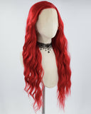 Red Curly Long Synthetic Lace Front Wig WW705