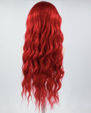 Red Curly Long Synthetic Lace Front Wig WW705