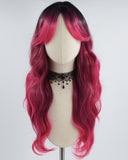 Ombre Dark Red Synthetic Wig HW432